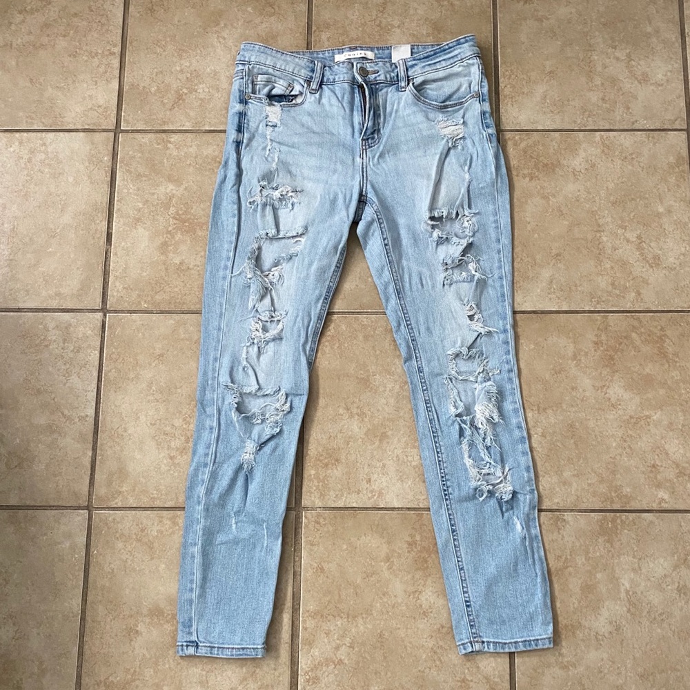 Distressed jeans